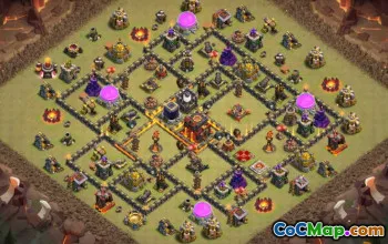 COC市政厅10基本布局：战争，奖杯和家庭地图＃10025