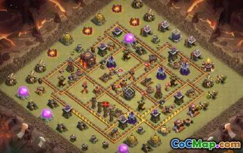COC市政厅10基本布局：战争，奖杯和家庭地图＃10149