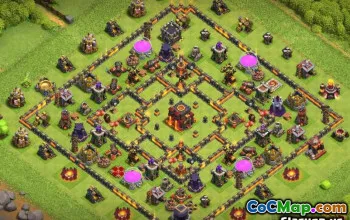 COC市政厅10基本布局：战争，奖杯和家庭地图＃10324