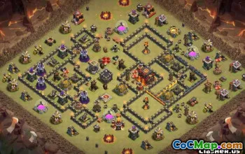 COC市政厅10基本布局：战争，奖杯和家庭地图＃10926