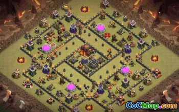 COC市政厅10基本布局：战争，奖杯和家居地图＃10957