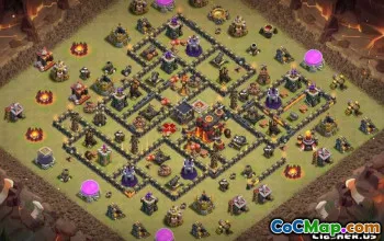 COC市政厅10基本布局：战争，奖杯和家庭地图＃11102