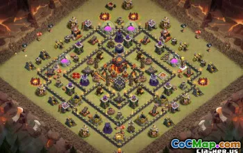 COC市政厅10基本布局：战争，奖杯和家庭地图＃11107