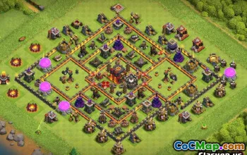 COC市政厅10基本布局：战争，奖杯和家庭地图＃11655