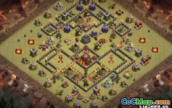 COC市政厅10基本布局：战争，奖杯和家居地图＃12296