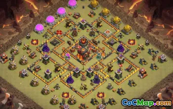 COC市政厅10基本布局：战争，奖杯和家庭地图＃12351