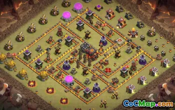 COC市政厅10基本布局：战争，奖杯和家庭地图＃13461