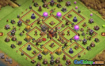 COC Town Hall 10 Layouts: Guerre, trophée et cartes de maison # 14173