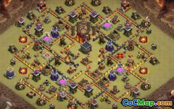 COC市政厅10基本布局：战争，奖杯和家庭地图＃9776