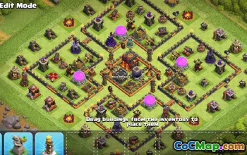 COC市政厅10基本布局：战争，奖杯和家庭地图＃9930