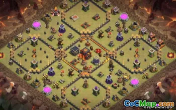 COC市政厅10基本布局：战争，奖杯和家乡＃12213
