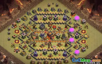 Tata Letak Pangkalan Balai Kota COC: Peta Perang, Trofi & Hibrida #14528