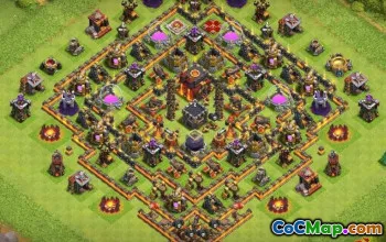 COC市政厅10农业基础布局和地图＃12378