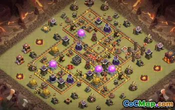 COC Town Hall 10 განლაგება: მთავარი, ომი და მეურნეობის ბაზები #13862