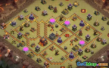 CoC Town Hall 10 Layouts: Home, War & Map Designs #13600