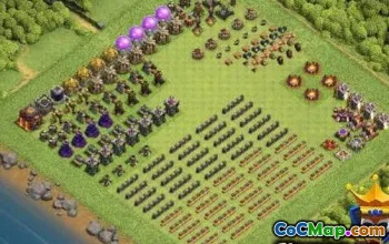 COC市政厅10布局和地图 - 复制基础设计＃12448