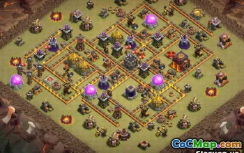 COC市政厅10布局：战争基地和家乡地图＃13904