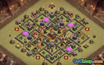 COC市政厅10奖杯基础布局和地图＃10963