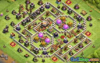 COC Town Hall 11 Baslayouter: Jordbruk, trofé, hybrid #13968