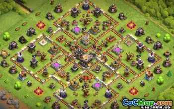 COC市政厅11基础布局：农业和奖杯地图＃13654