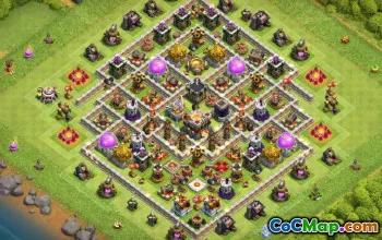 Municipio COC 11 Layout di base: mappe agricole e trofei #13971