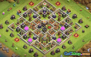 Municipio COC 11 Layout di base: mappe agricole e trofei #15765