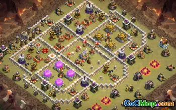 Coc Town Hall 11 Tata Letak Pangkalan: Peta Pertanian & Perang #13147