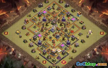 Layouts de base da prefeitura de CoC 11: Mapas de agricultura e guerra #13524