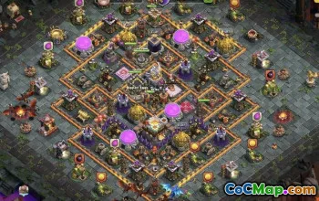 Municipio COC 11 Layout di base: mappe agricole, di guerra e trofei #16124