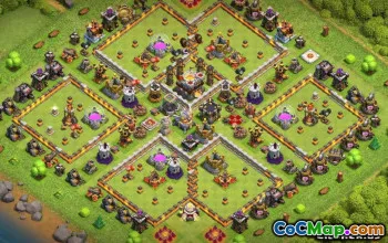 COC市政厅11基础布局：农场，奖杯，战争地图＃13653