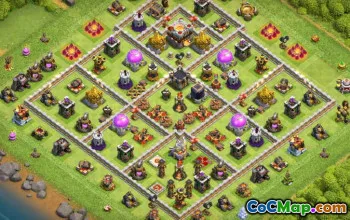 Municipio COC 11 Layout di base: mappe di casa, agricoltura e trofei #13966