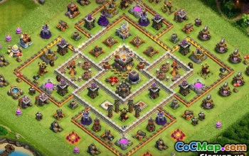 Municipio COC 11 Layout di base: mappe di casa, agricoltura e trofei #14056