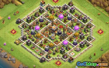 Municipio COC 11 Layout di base: mappe di casa, agricoltura e trofei n. 14450