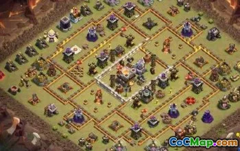 COC市政厅11基础布局：家庭，奖杯和战争地图＃15254