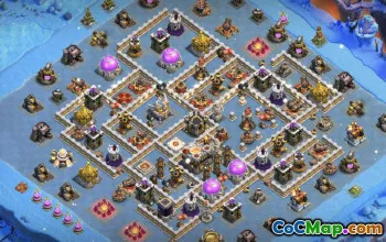 COC市政厅11基础布局 - 家庭，奖杯和战争地图＃15385