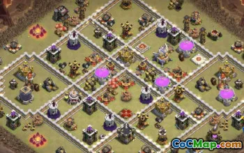 CoC 市政厅 11 基地布局：主页、奖杯和战争地图 #16434