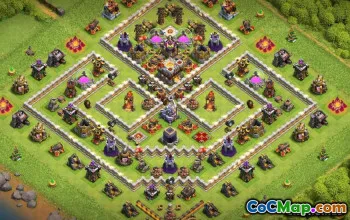 COC市政厅11基础布局：家庭，战争和农业地图＃13182