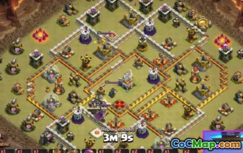 Rozložení základny COC Radnice 11 - Domů, válka a mapy #13087