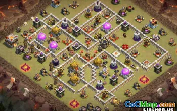 Layouts de base da prefeitura de CoC 11: mapas de casa e guerra #13905