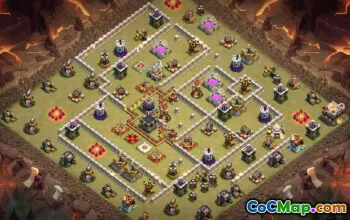 Layouts de base do CoC Town Hall 11: casa, guerra e mapas #16558
