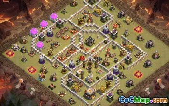 Layouts de base do CoC Town Hall 11: Mapas de casa e guerra #16618
