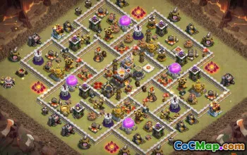 Coc Hall de la mairie 11 dispositions de base: cartes à domicile, à la guerre et aux trophées # 13139