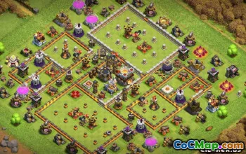 COC市政厅11基础布局：家庭，战争，奖杯地图＃14478