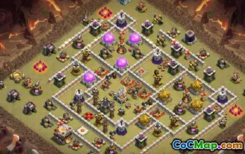 COC市政厅11基础布局：家庭，战争与奖杯地图＃14843