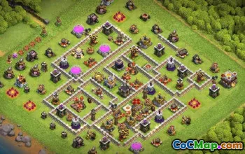 Layouts de base do CoC Town Hall 11 - Mapas de casas e vilas de guerra #16599