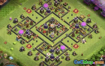 COC Town Hall 11 Layout di base e mappe per agricoltura e trofei #15978