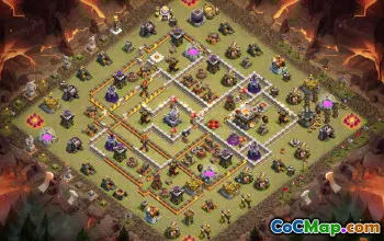 Layouts e mapas da prefeitura de CoC 11 para casa e guerra #13422