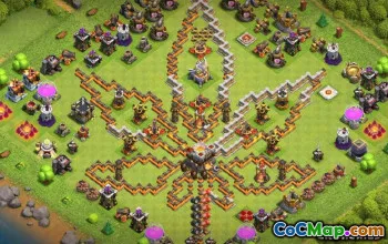 COC市政厅11基础布局和地图 - 有趣的进度基础＃12971