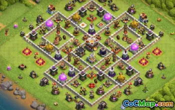 Municipio COC 11 Layout di base: mappe di guerra, agricoltura e trofei #13969