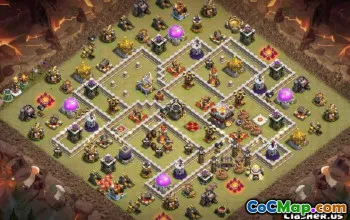 COC市政厅11基础布局：战争，奖杯和家庭地图＃14321